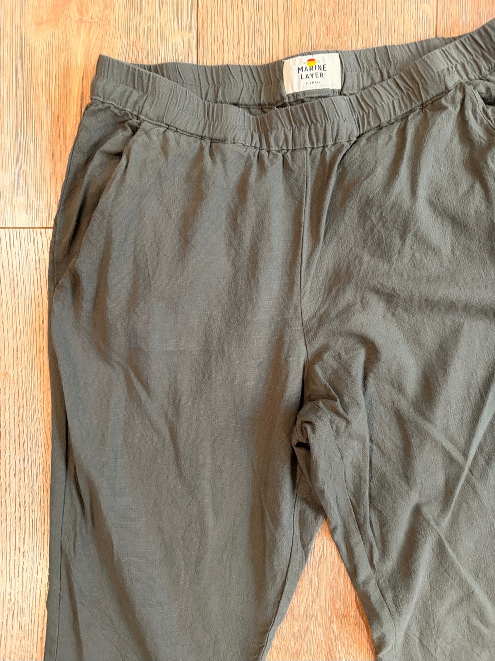 Marine Layer Allison Pant Olive Green Pull-On Tapered Pants XS - Picture 4 of 9